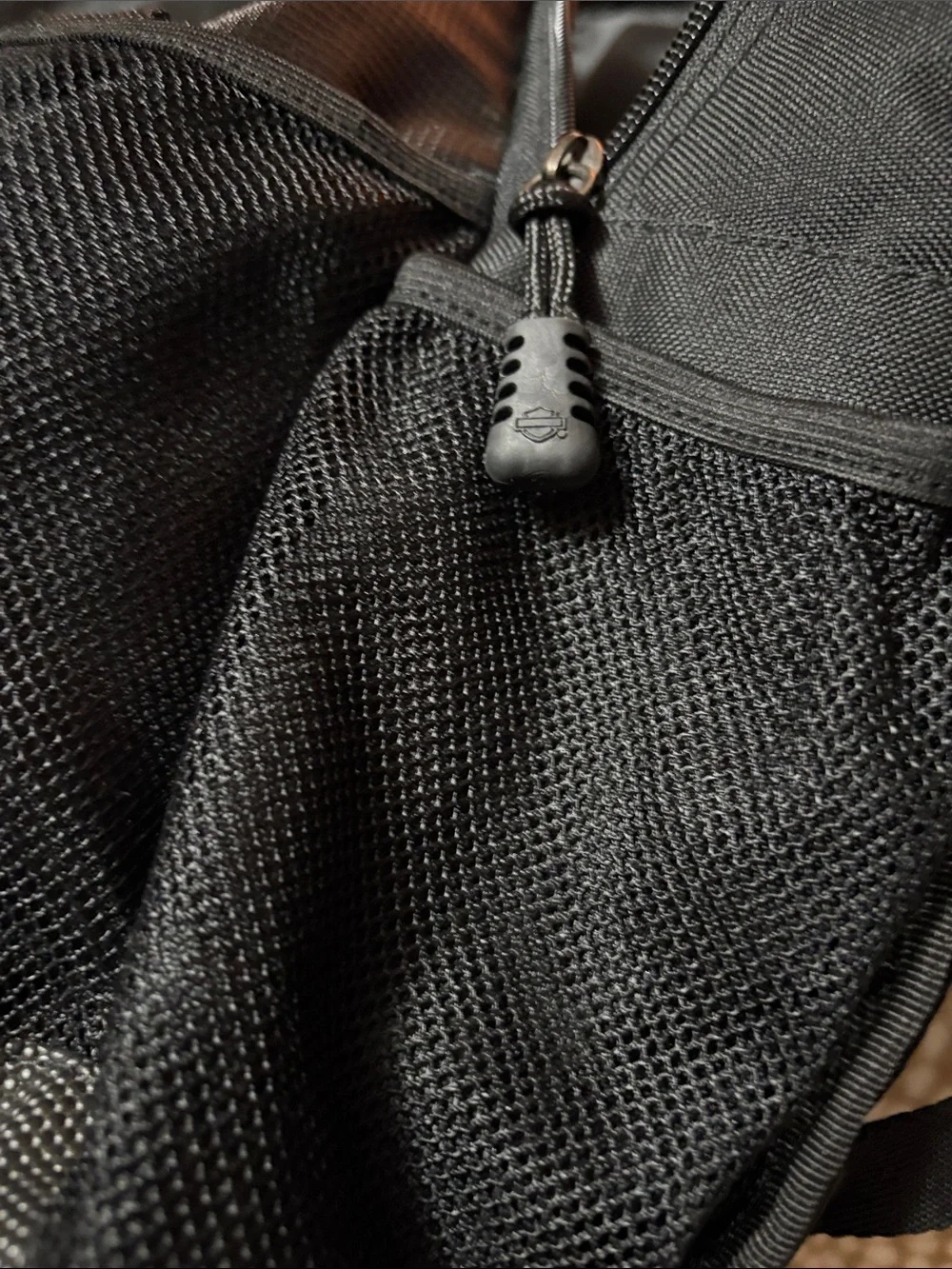 Harley-Davidson Black Backpack / travel bag . Very roomy . Orange Logo Patch